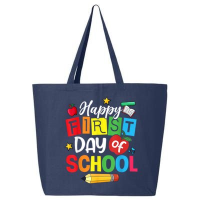 Back To School Happy First Day Of School Teacher Student Kids 25L Jumbo Tote