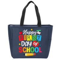 Back To School Happy First Day Of School Teacher Student Kids Zip Tote Bag