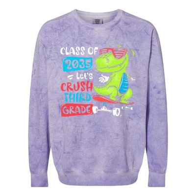 Back To School Let's Crush 3rd Grade Class Of 2035 Dinosaur Colorblast Crewneck Sweatshirt