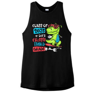 Back To School Let's Crush 3rd Grade Class Of 2035 Dinosaur Ladies PosiCharge Tri-Blend Wicking Tank