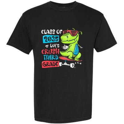 Back To School Let's Crush 3rd Grade Class Of 2035 Dinosaur Garment-Dyed Heavyweight T-Shirt