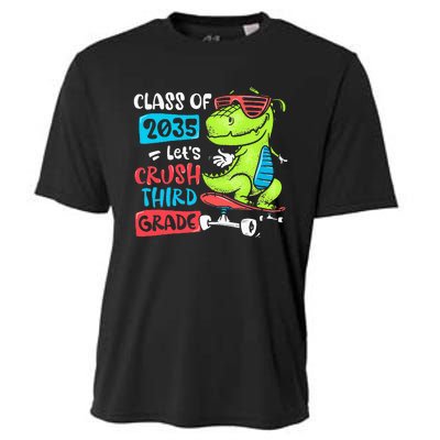 Back To School Let's Crush 3rd Grade Class Of 2035 Dinosaur Cooling Performance Crew T-Shirt