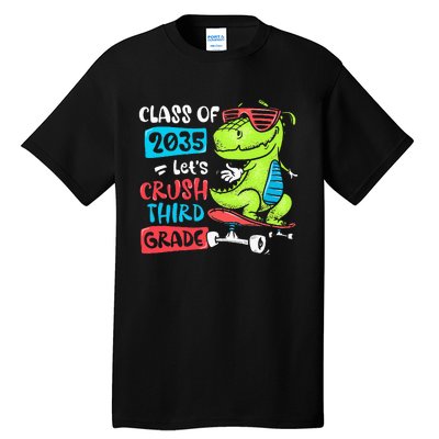 Back To School Let's Crush 3rd Grade Class Of 2035 Dinosaur Tall T-Shirt