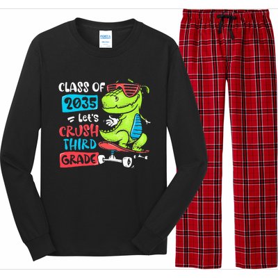 Back To School Let's Crush 3rd Grade Class Of 2035 Dinosaur Long Sleeve Pajama Set