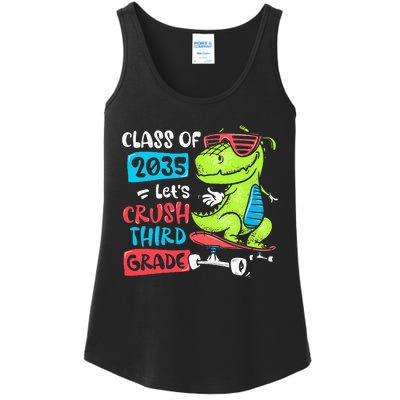 Back To School Let's Crush 3rd Grade Class Of 2035 Dinosaur Ladies Essential Tank