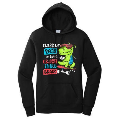 Back To School Let's Crush 3rd Grade Class Of 2035 Dinosaur Women's Pullover Hoodie