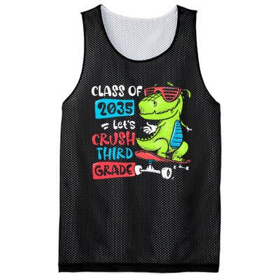 Back To School Let's Crush 3rd Grade Class Of 2035 Dinosaur Mesh Reversible Basketball Jersey Tank