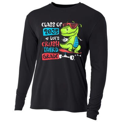 Back To School Let's Crush 3rd Grade Class Of 2035 Dinosaur Cooling Performance Long Sleeve Crew