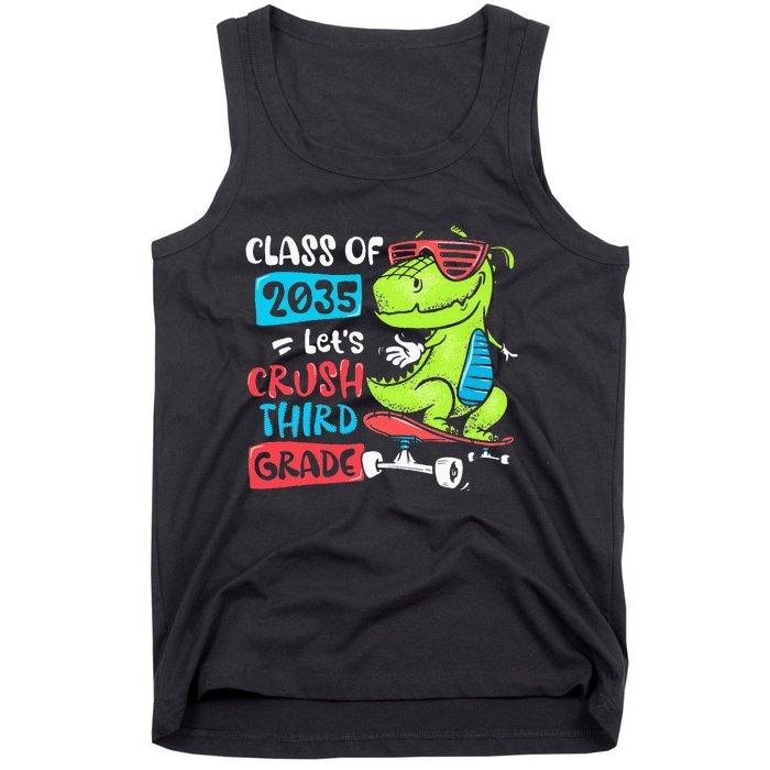 Back To School Let's Crush 3rd Grade Class Of 2035 Dinosaur Tank Top