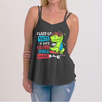 Back To School Let's Crush 3rd Grade Class Of 2035 Dinosaur Women's Strappy Tank