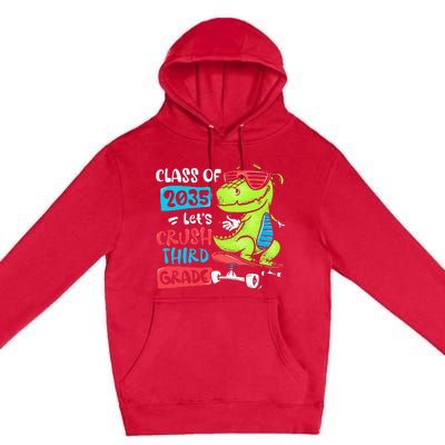 Back To School Let's Crush 3rd Grade Class Of 2035 Dinosaur Premium Pullover Hoodie