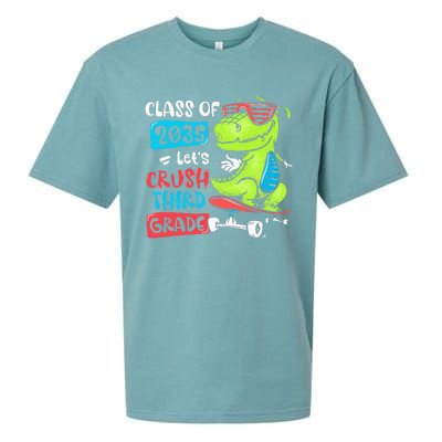 Back To School Let's Crush 3rd Grade Class Of 2035 Dinosaur Sueded Cloud Jersey T-Shirt