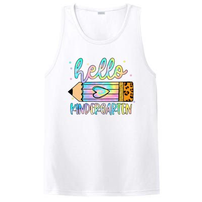 Back To School Hello Kindergarten Leopard Tie Dye Pencil PosiCharge Competitor Tank