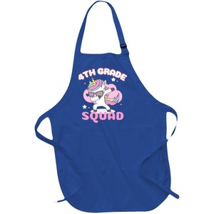 Back To School 4Th Grade Squad Dabbing Unicorn Teacher Staff Gift Full-Length Apron With Pockets