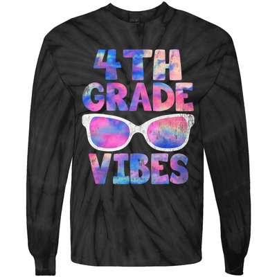 Back To School 4th Grade Vibes Shirts First Day Teacher Tie-Dye Long Sleeve Shirt