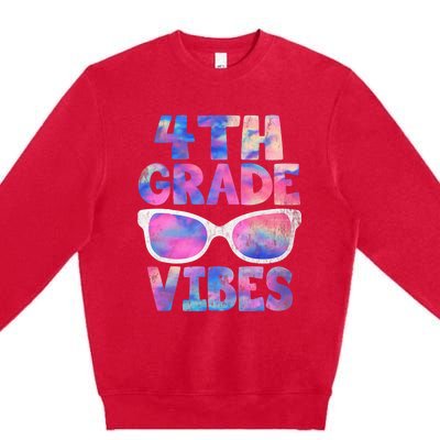 Back To School 4th Grade Vibes Shirts First Day Teacher Premium Crewneck Sweatshirt