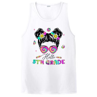 Back To School Hello 5th Grade Messy Bun First Day PosiCharge Competitor Tank