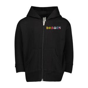 Bawston Townie Sports Fan Boston Mass New England Proud Toddler Zip Fleece Hoodie