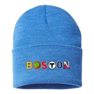 Bawston Townie Sports Fan Boston Mass New England Proud Sustainable Knit Beanie