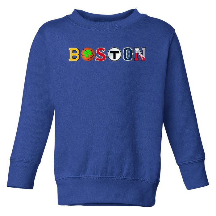 Bawston Townie Sports Fan Boston Mass New England Proud Toddler Sweatshirt