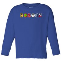 Bawston Townie Sports Fan Boston Mass New England Proud Toddler Long Sleeve Shirt