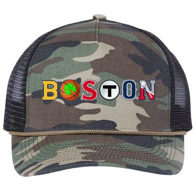 Bawston Townie Sports Fan Boston Mass New England Proud Retro Rope Trucker Hat Cap