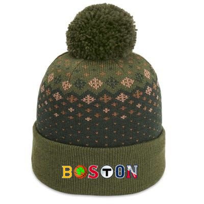 Bawston Townie Sports Fan Boston Mass New England Proud The Baniff Cuffed Pom Beanie