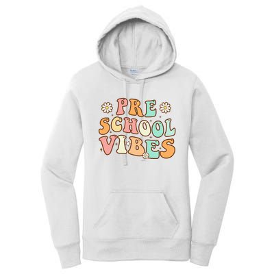 Back to School Preschool Vibes Retro Teacher Nursery School Women's Pullover Hoodie