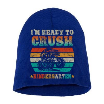 Back To School Ready To Crush Kindergarten Monster Truck Boy Gift Short Acrylic Beanie