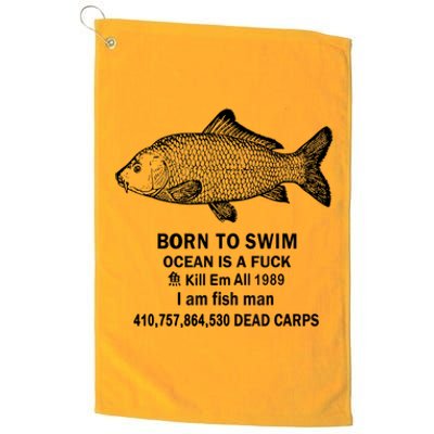 Born To Swim Ocean Is A Fuck Kill Em All 1989 Platinum Collection Golf Towel