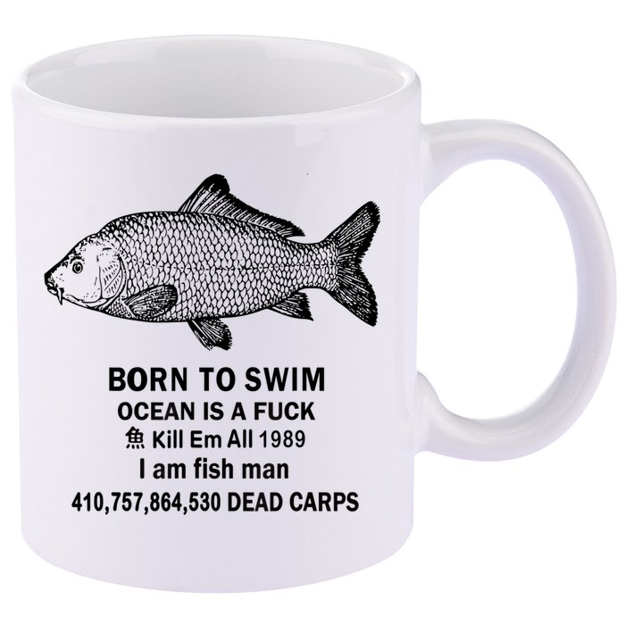 Born To Swim Ocean Is A Fuck Kill Em All 1989 11oz C Handle Ceramic Mug