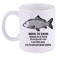 Born To Swim Ocean Is A Fuck Kill Em All 1989 11oz C Handle Ceramic Mug
