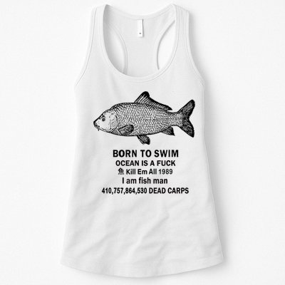 Born To Swim Ocean Is A Fuck Kill Em All 1989 Womens Tank Top