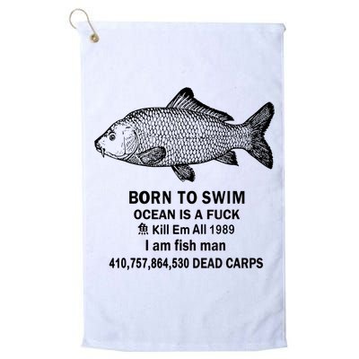 Born To Swim Ocean Is A Fuck Kill Em All 1989 Golf Towel