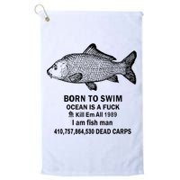 Born To Swim Ocean Is A Fuck Kill Em All 1989 Golf Towel