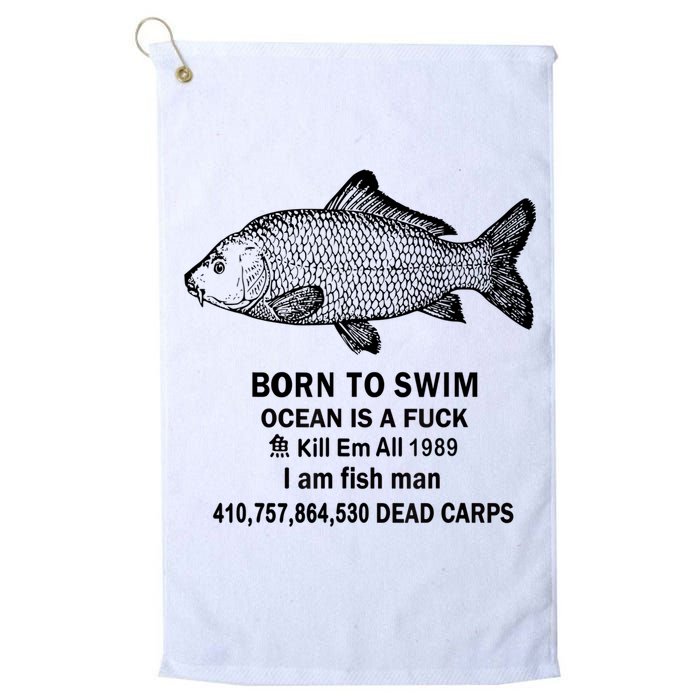 Born To Swim Ocean Is A Fuck Kill Em All 1989 Golf Towel