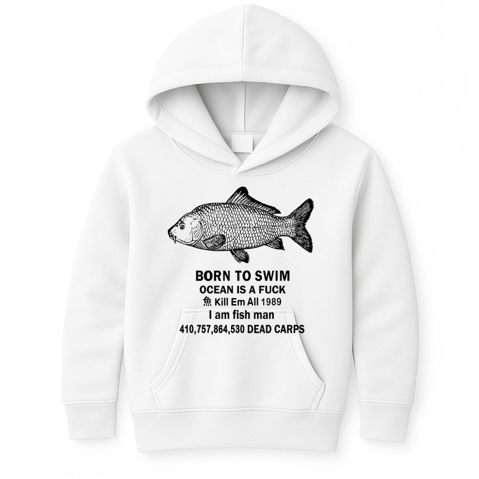 Born To Swim Ocean Is A Fuck Kill Em All 1989 Kids Hoodie