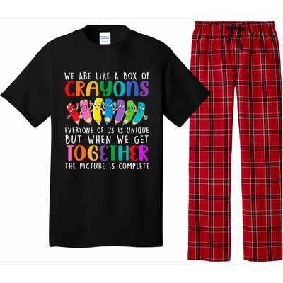 Back To School Teacher We Are Like A Box Of Crayons Pajama Set