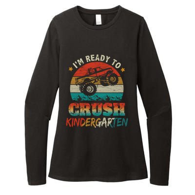 Back To School Ready To Crush Kindergarten Monster Truck Boy Funny Gift Womens CVC Long Sleeve Shirt