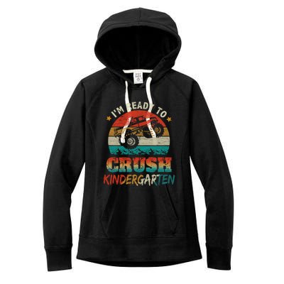 Back To School Ready To Crush Kindergarten Monster Truck Boy Funny Gift Women's Fleece Hoodie