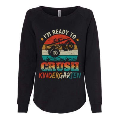 Back To School Ready To Crush Kindergarten Monster Truck Boy Funny Gift Womens California Wash Sweatshirt