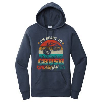 Back To School Ready To Crush Kindergarten Monster Truck Boy Funny Gift Women's Pullover Hoodie