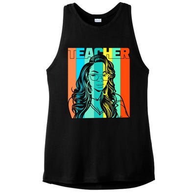 Black Teacher Smart Beautiful Queen Juneteenth Melanin Gift Ladies PosiCharge Tri-Blend Wicking Tank