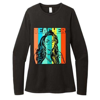 Black Teacher Smart Beautiful Queen Juneteenth Melanin Gift Womens CVC Long Sleeve Shirt