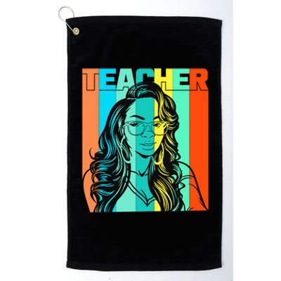 Black Teacher Smart Beautiful Queen Juneteenth Melanin Gift Platinum Collection Golf Towel