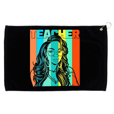 Black Teacher Smart Beautiful Queen Juneteenth Melanin Gift Grommeted Golf Towel