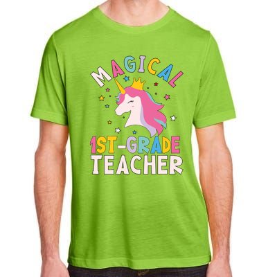 Back To School First 1St Grade Teacher Magical Unicorn Gift Adult ChromaSoft Performance T-Shirt