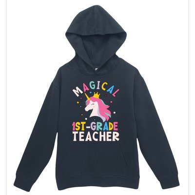 Back To School First 1St Grade Teacher Magical Unicorn Gift Urban Pullover Hoodie