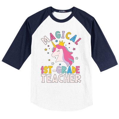 Back To School First 1St Grade Teacher Magical Unicorn Gift Baseball Sleeve Shirt