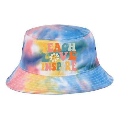 Back To School Teach Love Inspire Retro Teachers Tie Dye Newport Bucket Hat